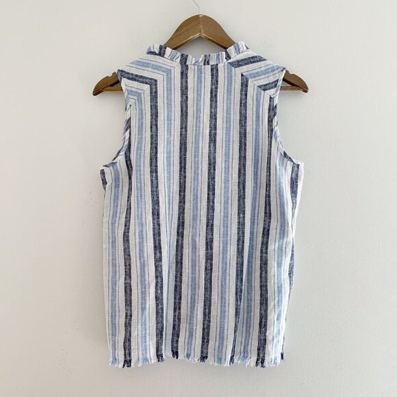 Drew Stella Linen Tank Top Small Striped Sleeveless - Picture 4 of 8